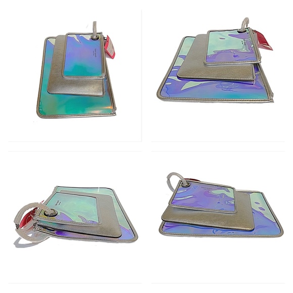 NWT Kate Spade Sam Iridescent Pouch Trio - Picture 8 of 13